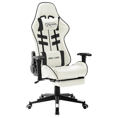 Dealsmate  Gaming Chair White and Black Artificial Leather