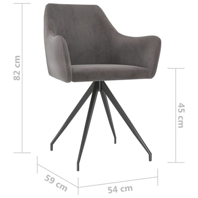 Dealsmate  Dining Chairs 6 pcs Dark Grey Velvet
