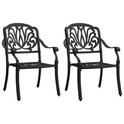 Dealsmate  Garden Chairs 2 pcs Cast Aluminium Black