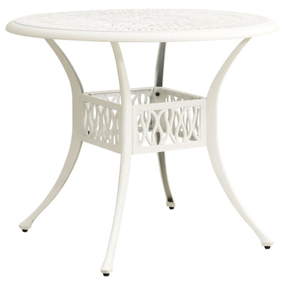 Dealsmate  Garden Table White 90x90x74 cm Cast Aluminium