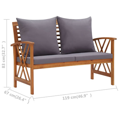 Dealsmate  4 Piece Garden Lounge Set with Cushions Solid Acacia Wood