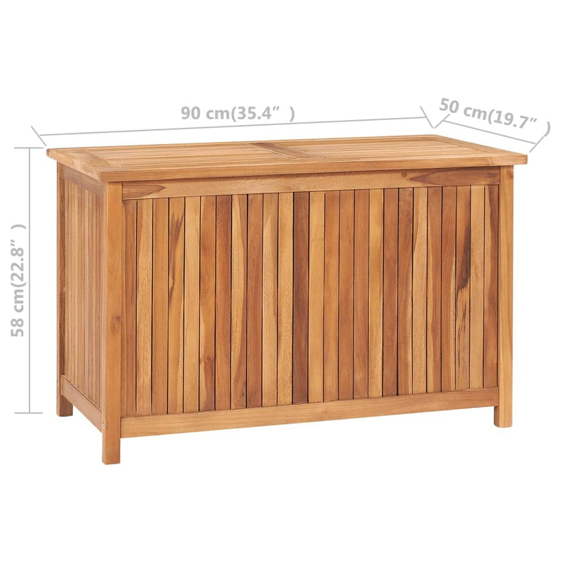 Dealsmate  Garden Storage Box 90x50x58 cm Solid Teak Wood