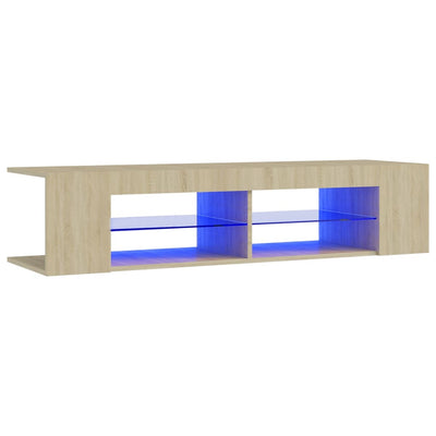 Dealsmate  TV Cabinet with LED Lights Sonoma Oak 135x39x30 cm