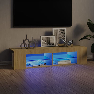 Dealsmate  TV Cabinet with LED Lights Sonoma Oak 135x39x30 cm