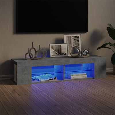 Dealsmate  TV Cabinet with LED Lights Concrete Grey 135x39x30 cm
