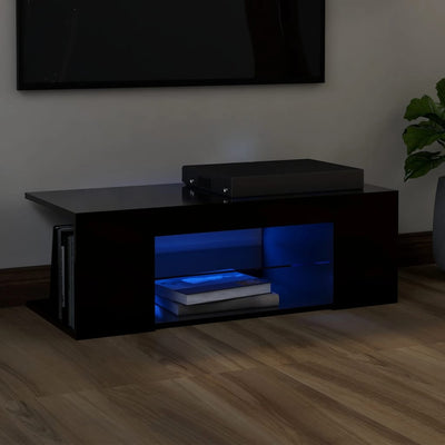 Dealsmate  TV Cabinet with LED Lights Black 90x39x30 cm