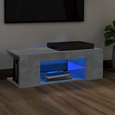 Dealsmate  TV Cabinet with LED Lights Concrete Grey 90x39x30 cm