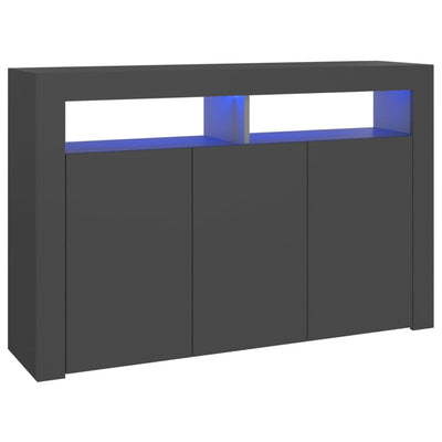 Dealsmate  Sideboard with LED Lights Grey 115.5x30x75 cm