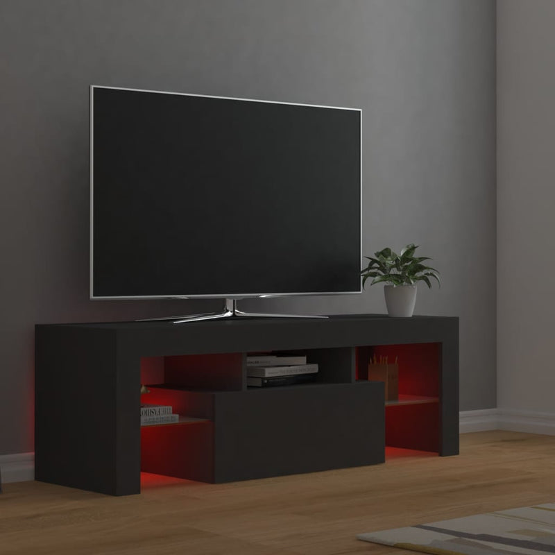 Dealsmate  TV Cabinet with LED Lights Grey 120x35x40 cm