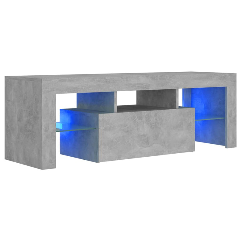 Dealsmate  TV Cabinet with LED Lights Concrete Grey 120x35x40 cm