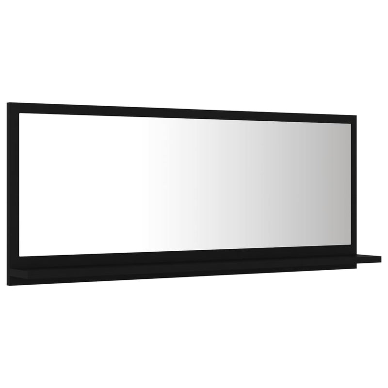 Dealsmate  Bathroom Mirror Black 90x10.5x37 cm Engineered Wood