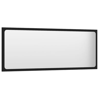 Dealsmate  Bathroom Mirror Black 100x1.5x37 cm Engineered Wood