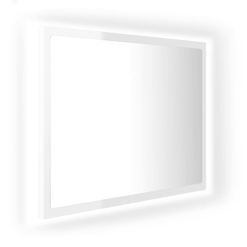 Dealsmate  LED Bathroom Mirror High Gloss White 60x8.5x37 cm Acrylic