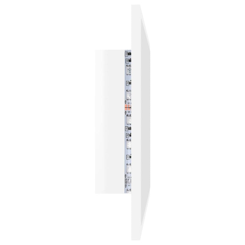 Dealsmate  LED Bathroom Mirror High Gloss White 60x8.5x37 cm Acrylic