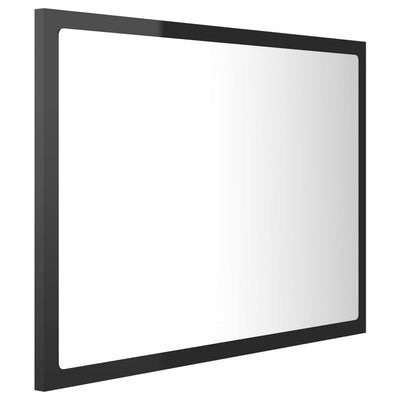 Dealsmate  LED Bathroom Mirror High Gloss Black 60x8.5x37 cm Acrylic