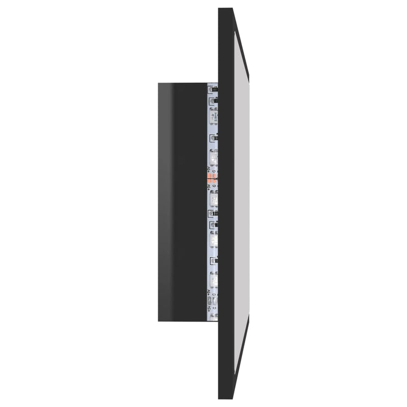 Dealsmate  LED Bathroom Mirror High Gloss Black 60x8.5x37 cm Acrylic