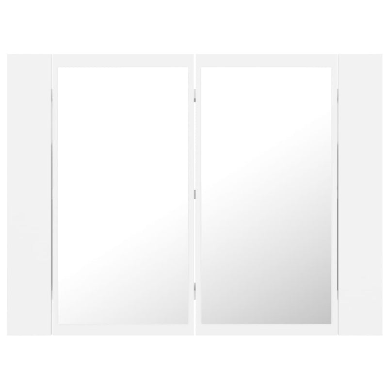 Dealsmate  LED Bathroom Mirror Cabinet White 60x12x45 cm Acrylic