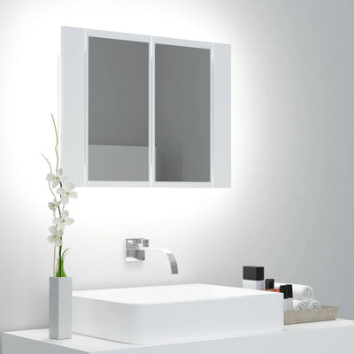 Dealsmate  LED Bathroom Mirror Cabinet White 60x12x45 cm Acrylic