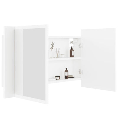 Dealsmate  LED Bathroom Mirror Cabinet White 80x12x45 cm Acrylic