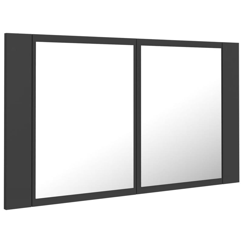 Dealsmate  LED Bathroom Mirror Cabinet Grey 80x12x45 cm Acrylic