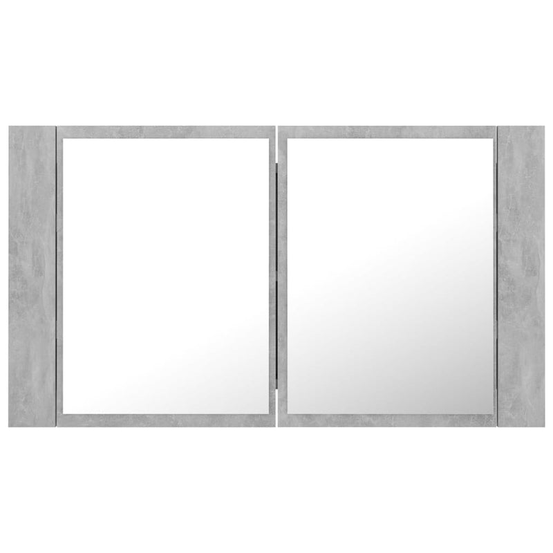 Dealsmate  LED Bathroom Mirror Cabinet Concrete Grey 80x12x45 cm Acrylic