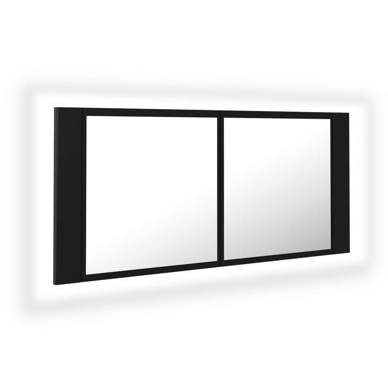 Dealsmate  LED Bathroom Mirror Cabinet Black 100x12x45 cm Acrylic