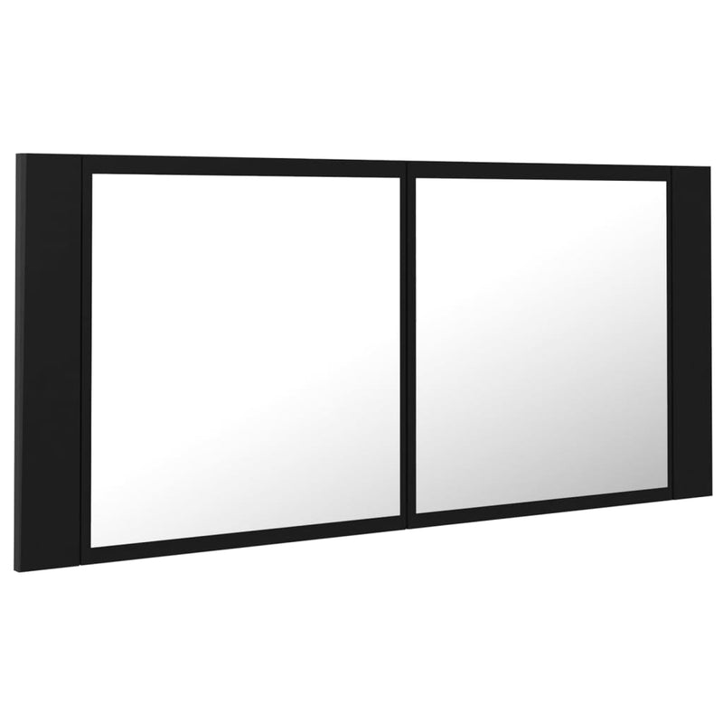 Dealsmate  LED Bathroom Mirror Cabinet Black 100x12x45 cm Acrylic