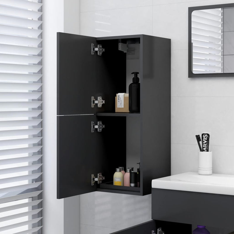Dealsmate  Bathroom Cabinet Grey 30x30x80 cm Engineered Wood