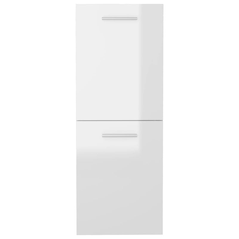 Dealsmate  Bathroom Cabinet High Gloss White 30x30x80 cm Engineered Wood