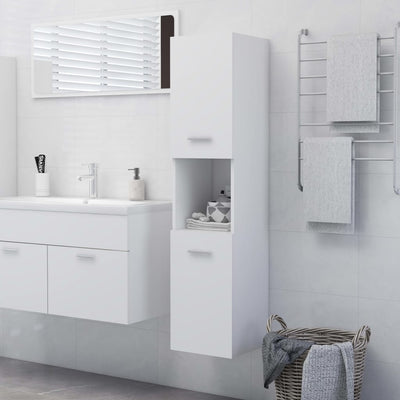 Dealsmate  Bathroom Cabinet White 30x30x130 cm Engineered Wood
