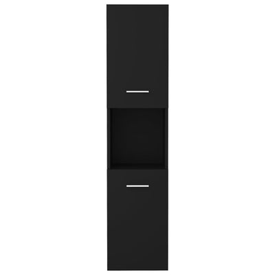 Dealsmate  Bathroom Cabinet Black 30x30x130 cm Engineered Wood