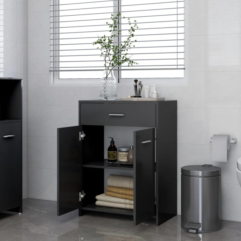 Dealsmate  Bathroom Cabinet Grey 60x33x80 cm Engineered Wood