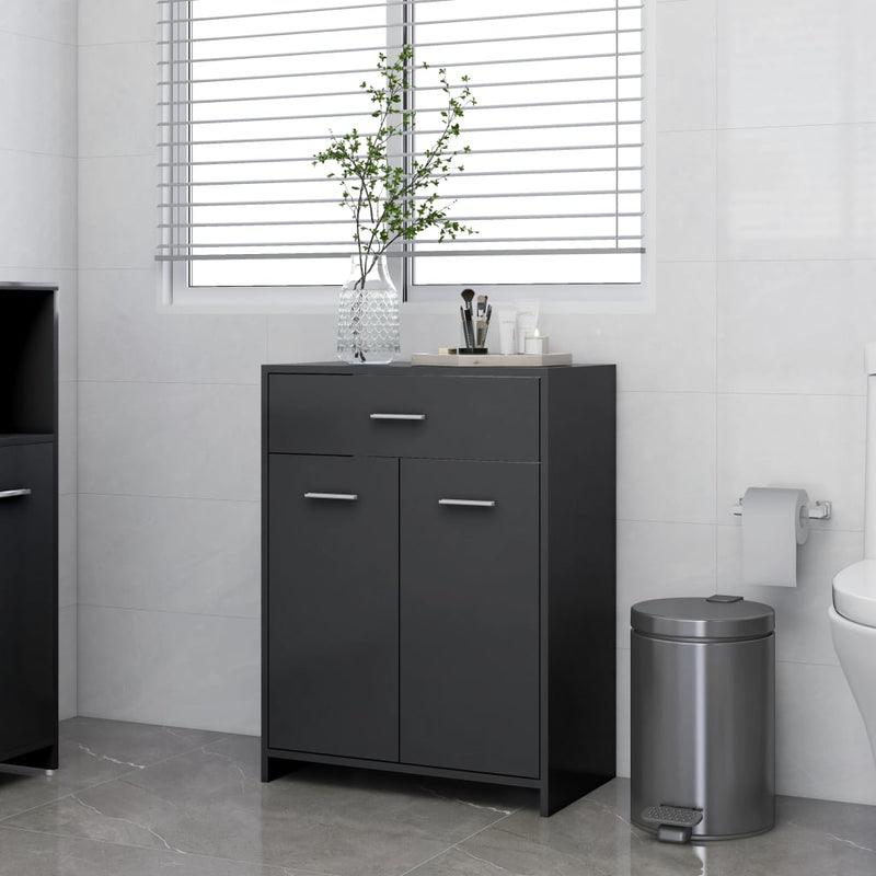 Dealsmate  Bathroom Cabinet Grey 60x33x80 cm Engineered Wood