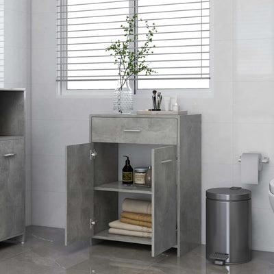 Dealsmate  Bathroom Cabinet Concrete Grey 60x33x80 cm Engineered Wood