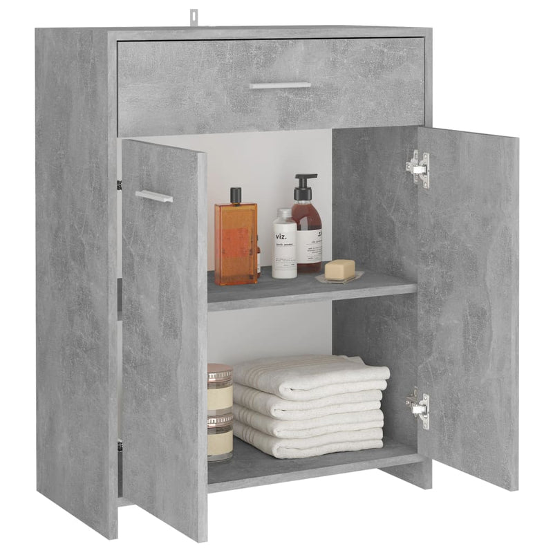 Dealsmate  Bathroom Cabinet Concrete Grey 60x33x80 cm Engineered Wood