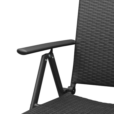Dealsmate  3 Piece Garden Dining Set Black