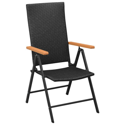 Dealsmate  5 Piece Garden Dining Set Black and Brown