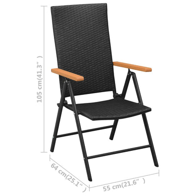 Dealsmate  9 Piece Garden Dining Set Black and Brown