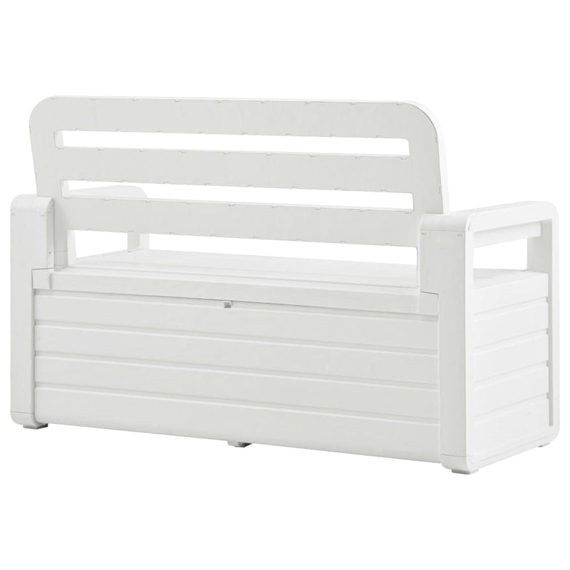 Dealsmate  Garden Storage Bench 132.5 cm Plastic White