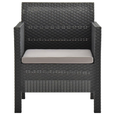Dealsmate  Garden Chair with Cushion PP Rattan Anthracite