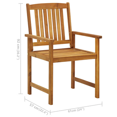 Dealsmate  Director's Chairs with Cushions 2 pcs Solid Acacia Wood