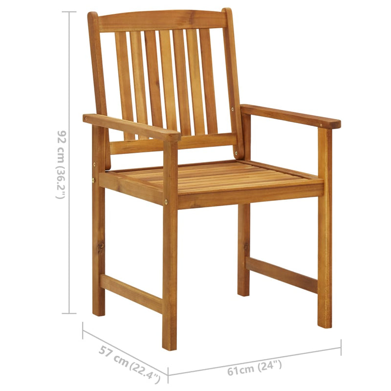 Dealsmate  Garden Chairs with Cushions 2 pcs Solid Acacia Wood