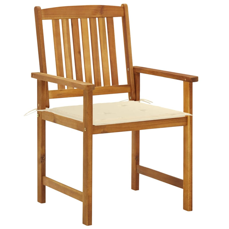Dealsmate  Garden Chairs with Cushions 2 pcs Solid Acacia Wood