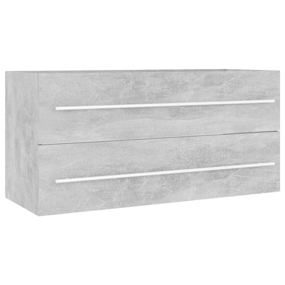Dealsmate  2 Piece Bathroom Furniture Set Concrete Grey Engineered Wood
