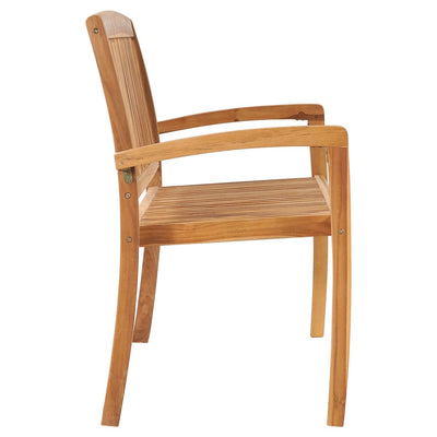 Dealsmate  Stacking Garden Bench with Cushion 128.5 cm Solid Teak Wood