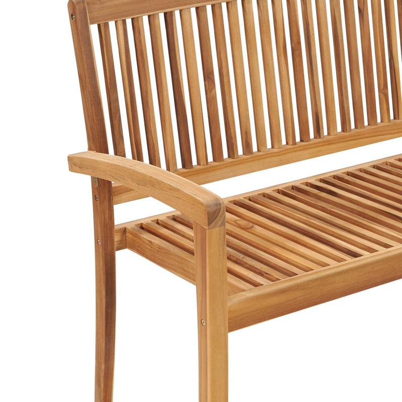 Dealsmate  Stacking Garden Bench with Cushion 128.5 cm Solid Teak Wood