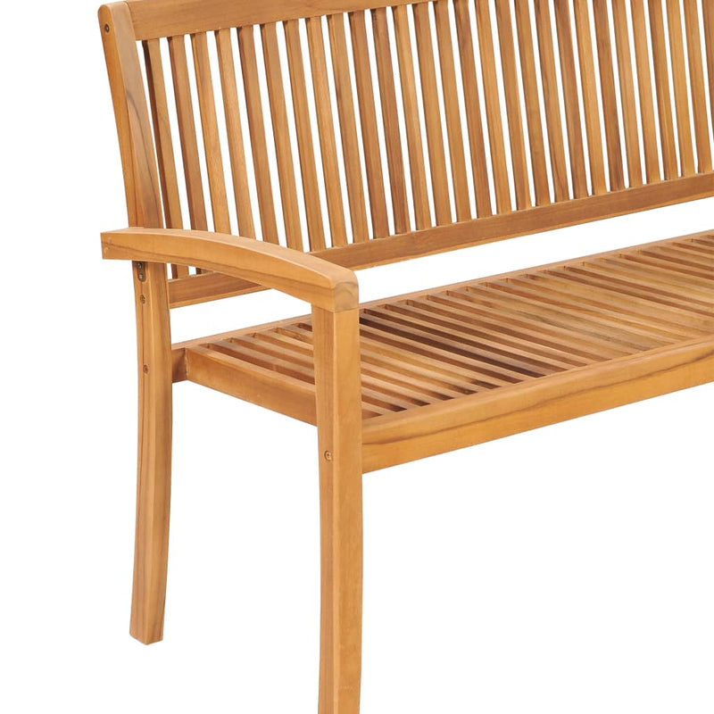 Dealsmate  Stacking Garden Bench with Cushion 159 cm Solid Teak Wood