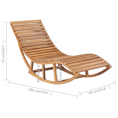 Dealsmate  Rocking Sun Lounger with Cushion Solid Teak Wood