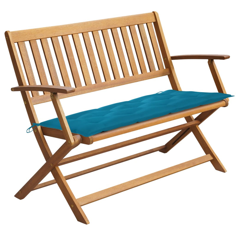Dealsmate  Garden Bench with Cushion 120 cm Solid Acacia Wood