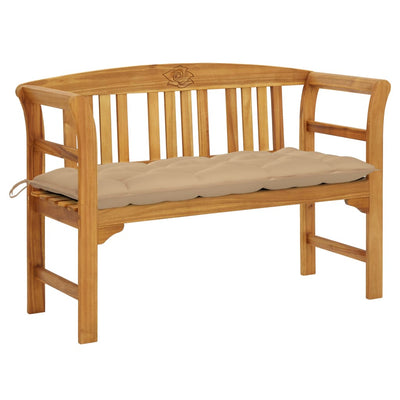 Dealsmate  Garden Bench with Cushion 120 cm Solid Acacia Wood